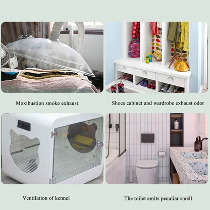USB Ventilation Fan with 1/3/6M Pipe Tub : Exhaust and Intake Fan for Kitchen, Bathroom, and Electronics Maintenance