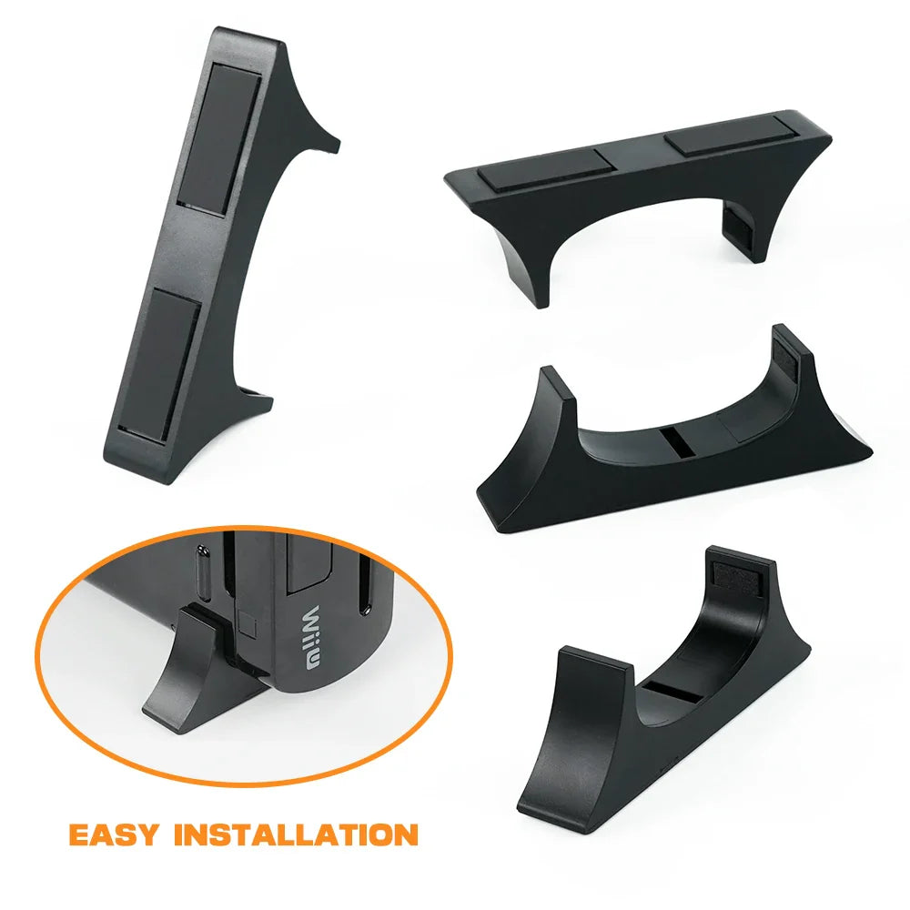 2PCS Horizontal ABS Stand for Wii U Console – Cooling Base Holder with Silicone Pads, Space-Saving Bracket Rack