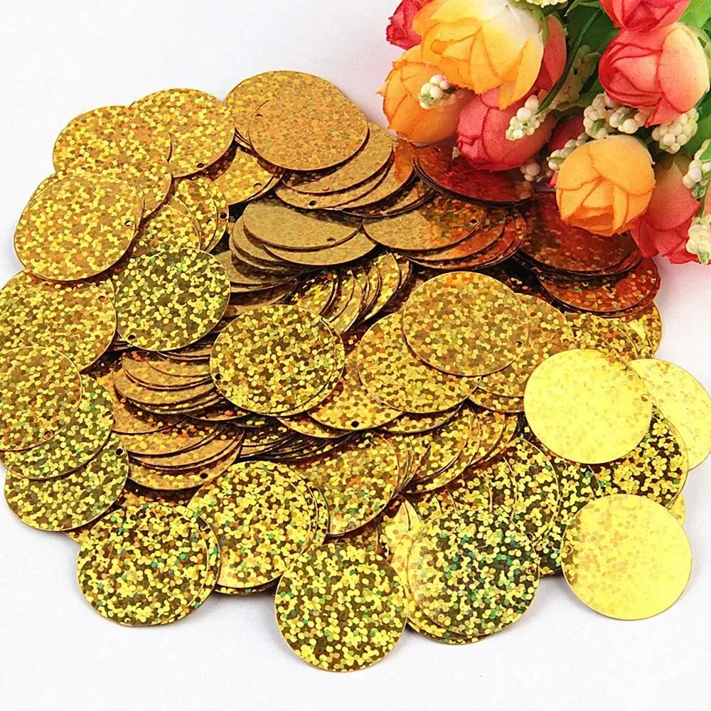 Large Round Flat Sequin Paillettes 10–30mm Loose Glitter Sequins for DIY Crafts, Kids Dance & Decoration 10g Pack