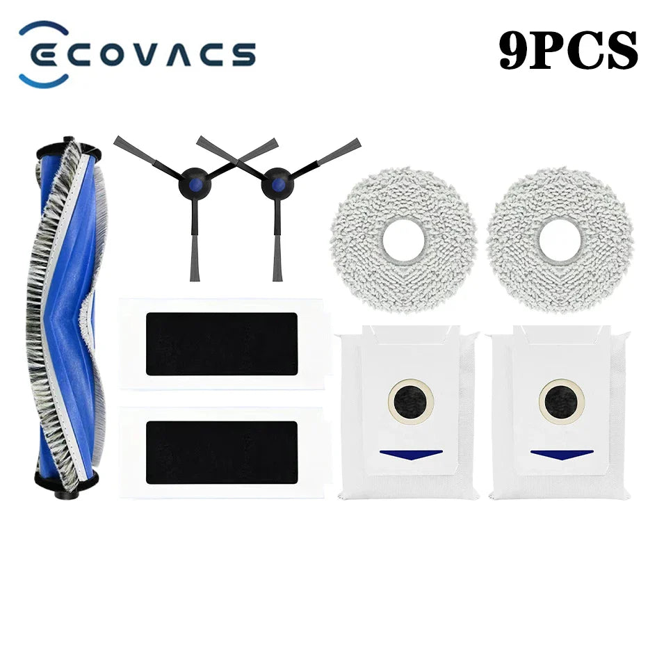 Ecovacs Deebot T30 Pro Omni / YEEDI M12 Pro+ Parts – Roller Brush, Side Brush, HEPA Filter, Dust Bag, Mop Cloth & Bracket