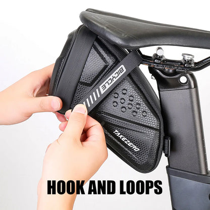 TAKEZERO TZ07 Bicycle Tail Saddle Bag – EVA Hard Shell Rear Bag for Mountain & Road Bikes