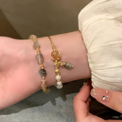 Double-Layer Crystal Pearl Beaded Bracelet – Vintage Ethnic Stacking Bangle for Women, Fashion Hand Jewelry Gift