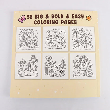 Into the Garden Coloring Book for Adults & Teens - Bold & Simple Designs with Plants, Flowers & Cute Animals