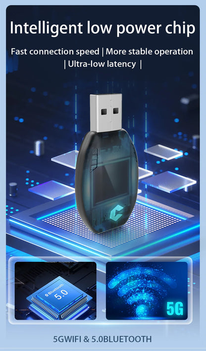 Acodo Wired to Wireless CarPlay Dongle – Android Auto Adapter, Fast WiFi, USB Type-C Plug & Play
