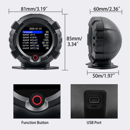 X95 Car GPS Digital Head-Up Display – Inclinometer Speedometer with Slope, Pitch, Altitude & Latitude Meter