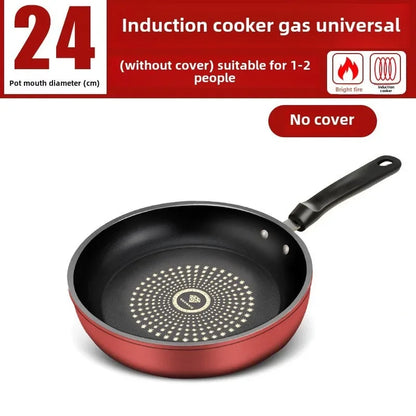 Crystal Diamond Non-Stick Frying Pan with Lid – Multi-Functional Iron Cookware for Gas & Induction