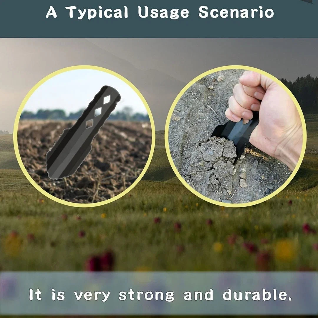 Ultralight Camping Trowel Shovel - Portable Long-Handle Multitool for Hiking, Backpacking & Survival