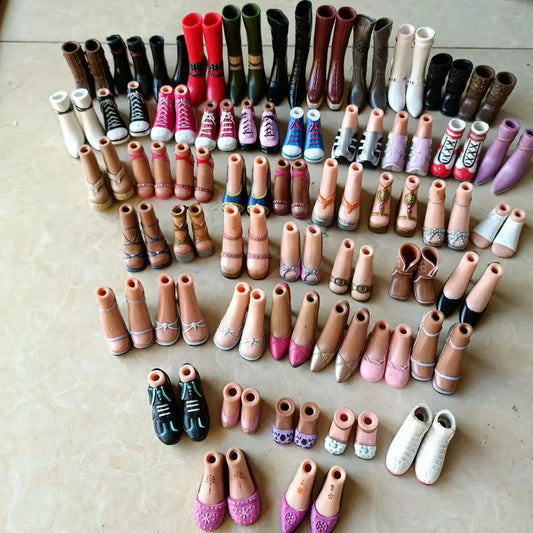 Assorted Doll Shoes Set — Sneakers, High-Heels & Boots Plastic Shoes for Girls’ Doll Accessories