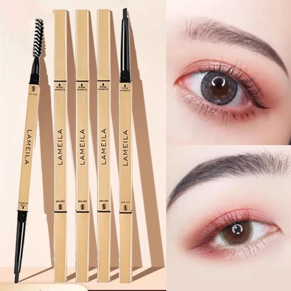 5-Color Double Head Eyebrow Pencil with Brush – Waterproof Sweatproof Eyebrow Gel Tattoo Stick