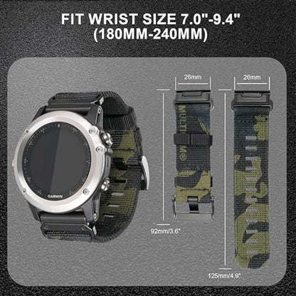 QuickFit 22mm/26mm Nylon Braided Watch Strap for Garmin Fenix 7/7X/6X Pro/Epix Pro Gen 2 – Durable Sport Replacement Band