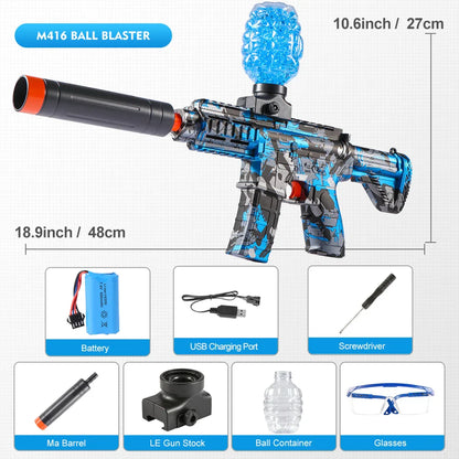 M416 Electric Ball Blaster Toy Gun – High-Speed Metallic Finish, Rechargeable, Halloween & Thanksgiving Gift (Bullets Not Included)