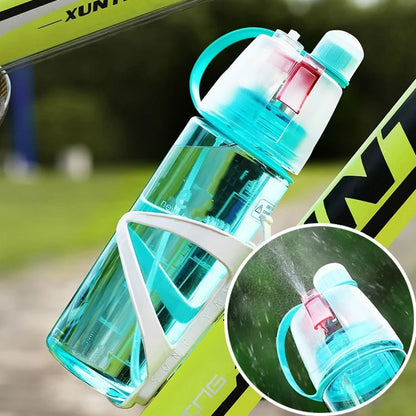600ml Creative Spray Water Bottle - Portable Atomizing Drinkware for Outdoor Sports and Gym Hydration
