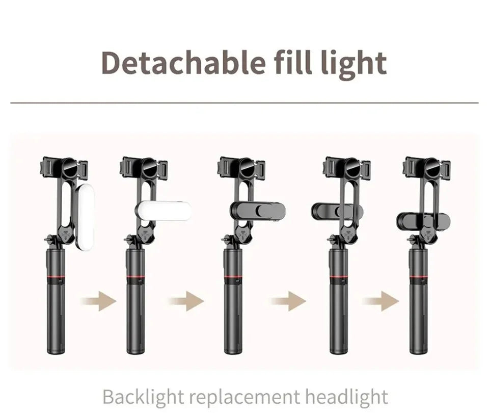 FANGTUOSI 2025 L15 Wireless Selfie Stick Tripod – Foldable Monopod with LED Light for Smartphones, TikTok & Live Shooting