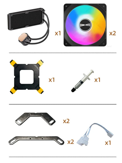 TEUCER AF-120 RGB Water Cooler — 120mm CPU Radiator with Fan for Intel 2011/1700/155X & AMD AM4/AM5