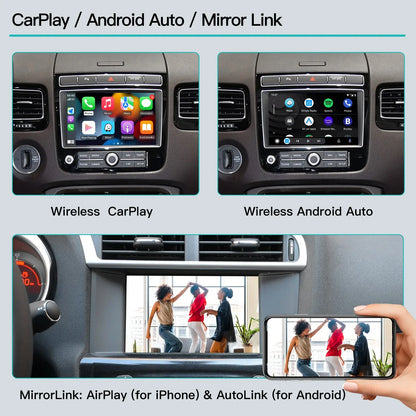 Wireless CarPlay & Android Auto Adapter for VW Touareg 7P RNS850 – 8-Inch Screen Mirroring, CarPlay & AirPlay Multimedia 2011-2018