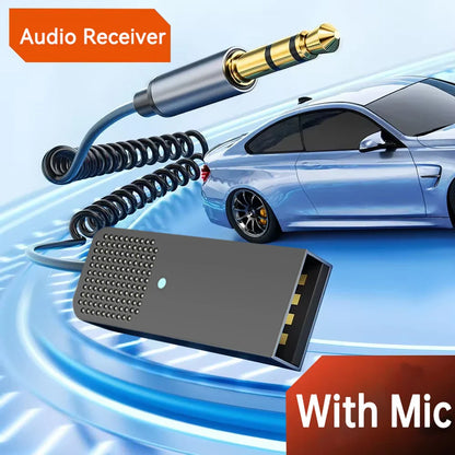 Bluetooth Car AUX Adapter – USB to 3.5mm Stereo Wireless Audio Receiver & Handsfree Dongle
