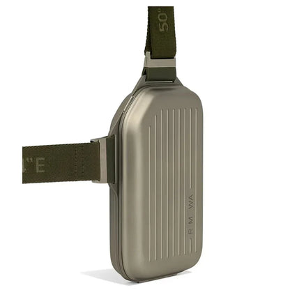 2025 RMWA Light Luxury Single-Shoulder Crossbody Bag — Vertical Aluminum-Magnesium Alloy Travel Bag, Silver Stylish Luggage
