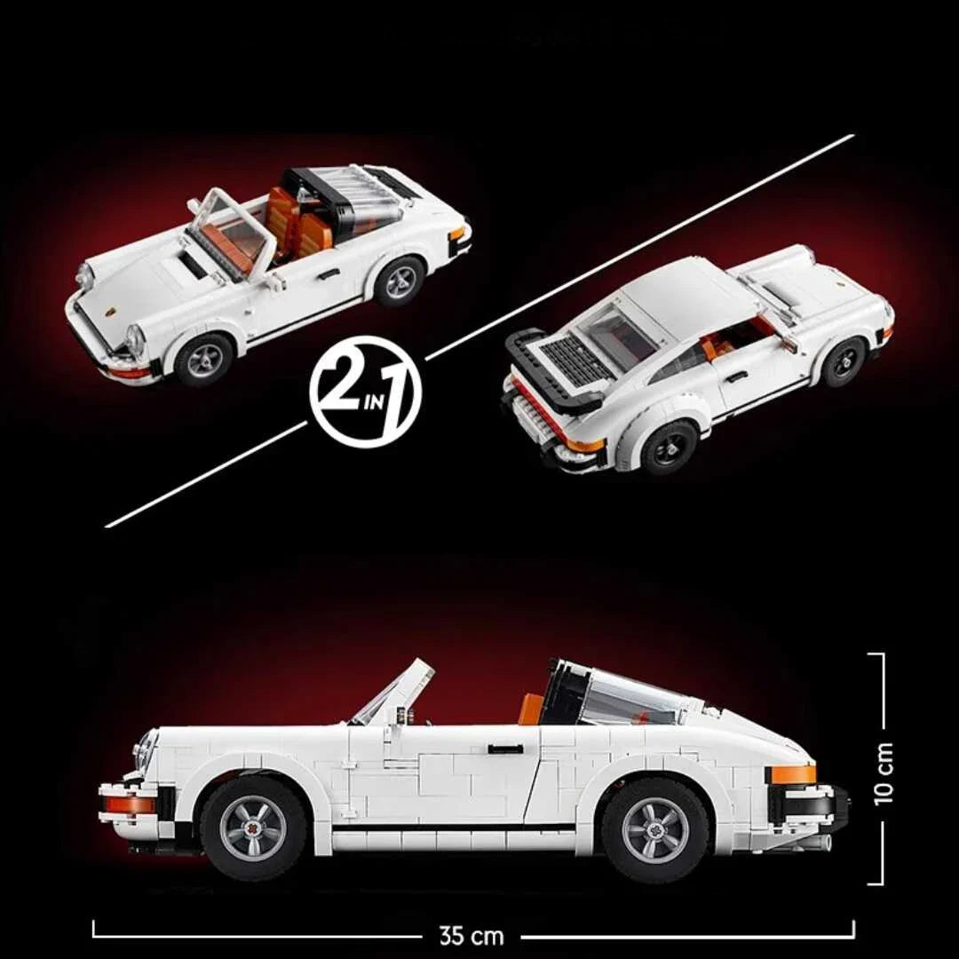1458PCS Technical Retro Car Model 10295 – 2 in 1 Race Classic Building Blocks Set for Adults & Teens, Christmas Gift Toy