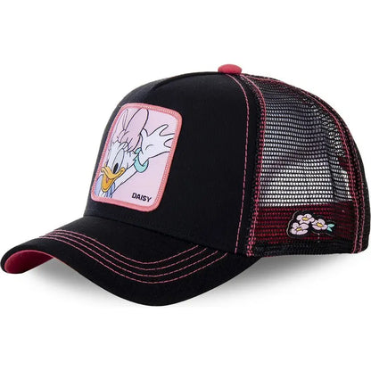 High-Quality Disney Anime Cartoon Snapback – Cotton Baseball Cap for Men & Women, Hip Hop Dad Hat, Trucker Mesh Hat