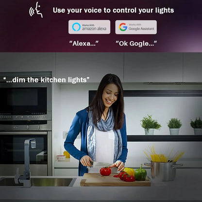 Tuya Smart Bulb E27 WiFi/Bluetooth Dimmable LED Light - RGBCW 100-240V - App Control Compatible with Alexa, Google Home