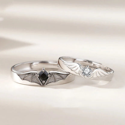 New Silver Couple Rings - Sun & Moon Adjustable Open Ring for Men & Women, Wedding & Fashion Jewelry Gift