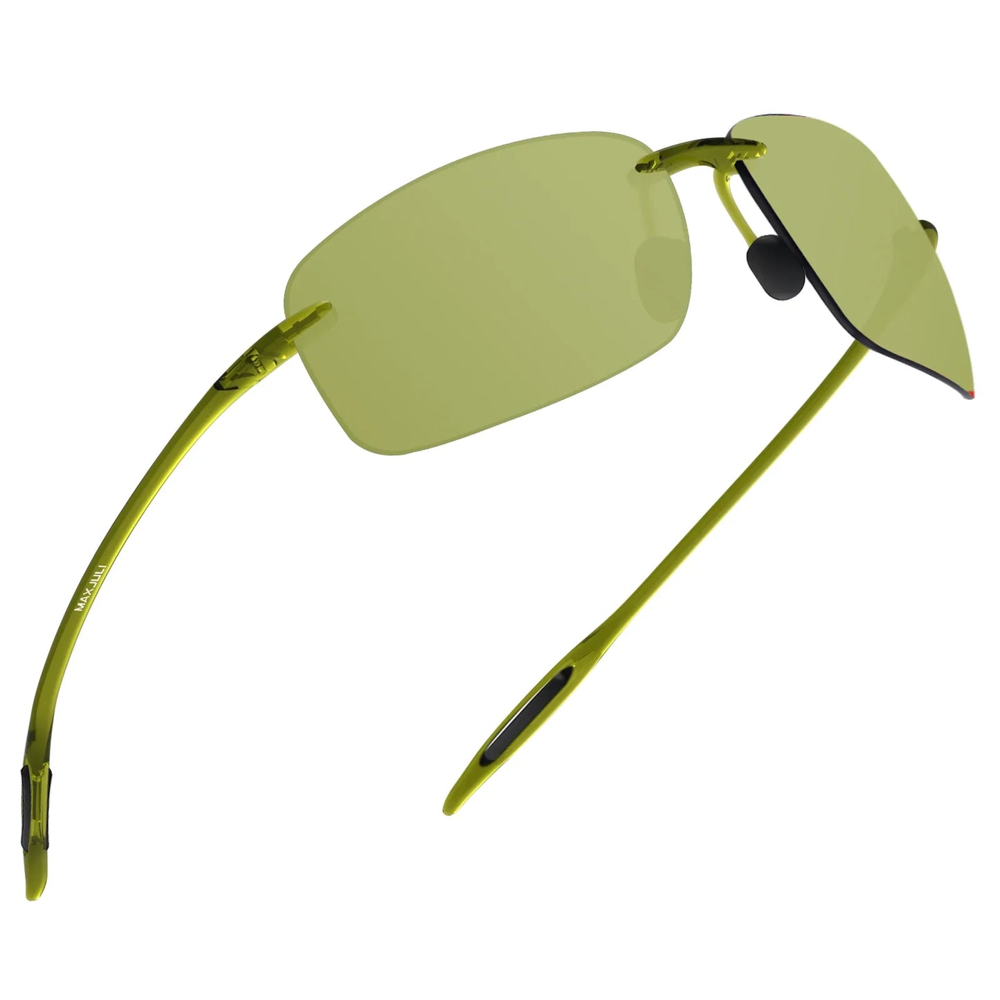 JULI Polarized Classic Sports Rimless Sunglasses – Ultralight Rectangle Frame for Men, Ideal for Fishing, Driving, UV400 Protection, Model MJ8009