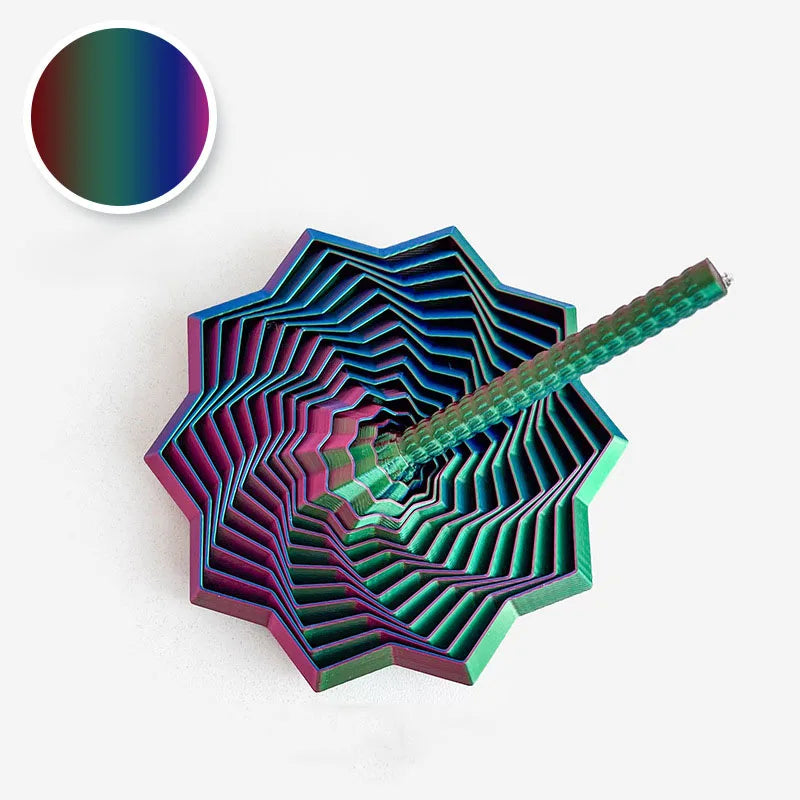 3D Printing Sensory Fidget Star – Hexagon Whirling Spiral Visual Illusion Stress Relief Ornament