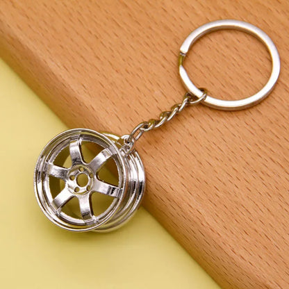 Creative Gear Head Keychain – Speed Gearbox & Turbo Hub Brake Disc Pendant for Car Keys, Shock Absorber Keyring