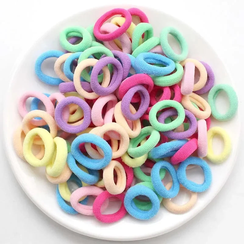 100/200PCS Colorful Nylon Elastic Hair Bands – Small Ponytail Holders for Women & Girls Hair Accessories