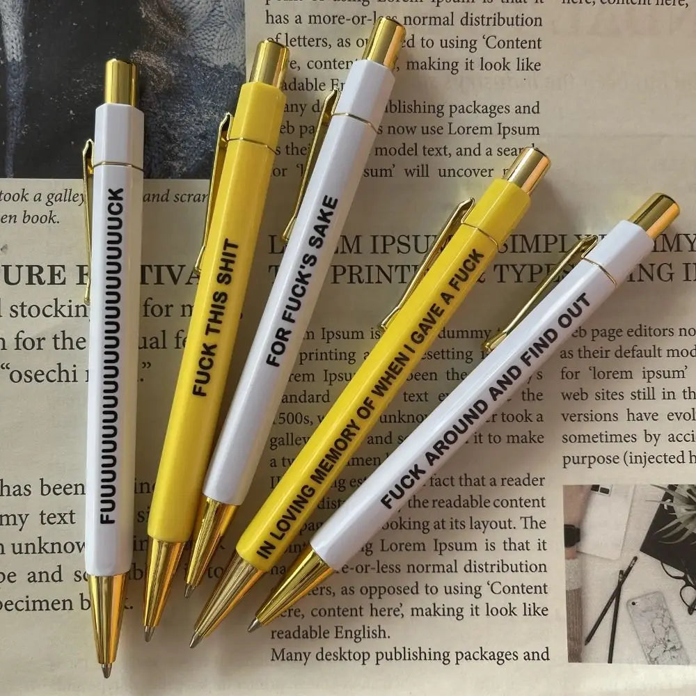 Push Button Motivational Pen – "Badass" Themed Creative Plastic Signature Pen | Funny Stationery for School