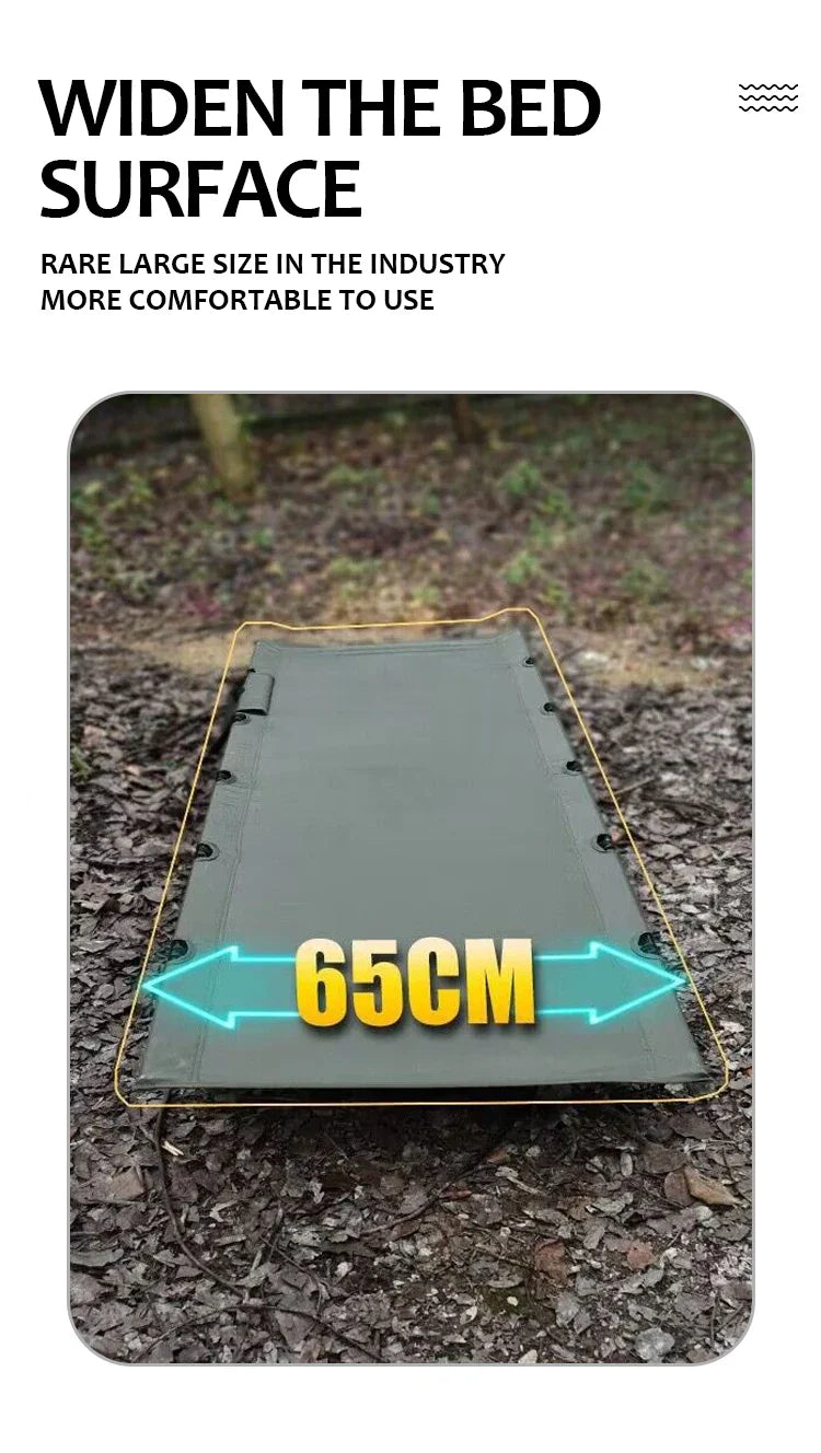 Ultra-Light Folding Camping Bed – Portable Outdoor Tent Cot for Adults, 150KG Capacity, Ideal for Hiking & Travel