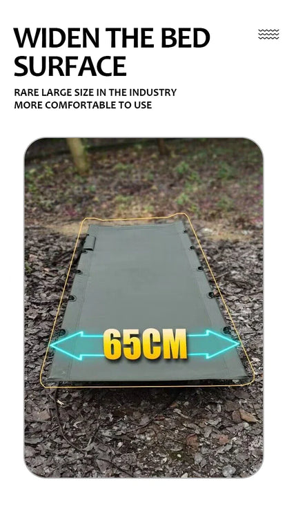 Ultra-Light Folding Camping Bed – Portable Outdoor Tent Cot for Adults, 150KG Capacity, Ideal for Hiking & Travel
