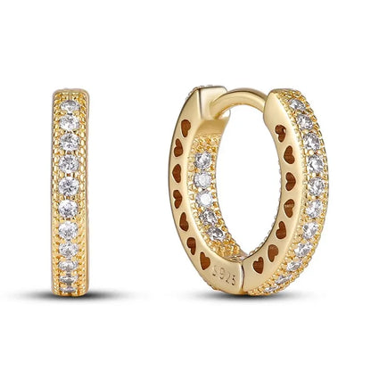 Sparkling Colorful Hoop Earrings – 925 Sterling Silver Hypoallergenic Jewelry with Zircon, Elegant Luxury Style for Women