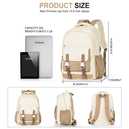 High-Capacity Student Backpack | Trendy Laptop & College Bag for Women, Girls, Travel & School BookBag