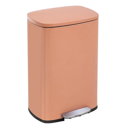 13 Gallon (50L) Kitchen Trash Can – Step Garbage Bin with Lid for Office, Bedroom & Bathroom