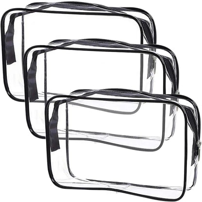 Women's Waterproof Transparent Zipper Cosmetic Bag – Toiletry Storage Pouch & Makeup Case