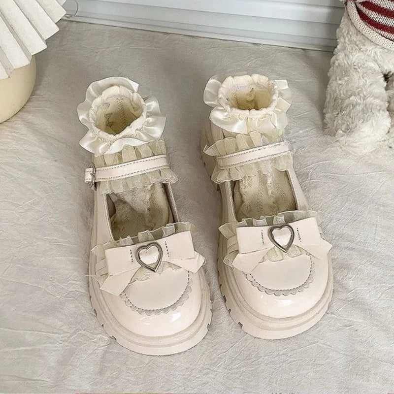 JK Lolita Platform Loafer Shoes - Y2K Kawaii School Girl Fashion Pumps