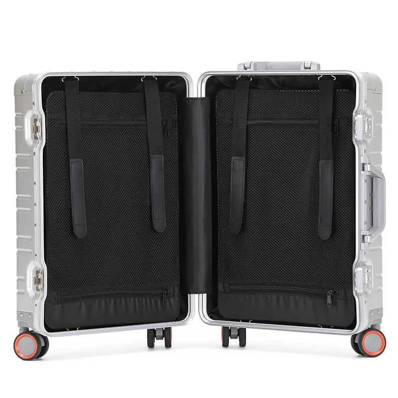 2024 Large Capacity Luggage Sets - Durable Aluminum Suitcase for Women - Carry-On Boarding Travel Options 20/24/29 Inch
