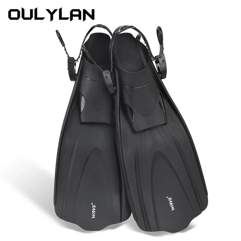 Oulylan Adjustable Short Swim Fins – Portable Snorkel Flippers for Adults, Beginner Diving & Water Sports Gear for Men