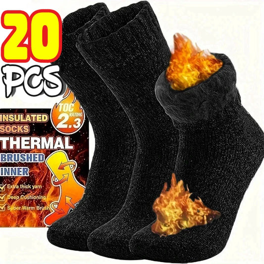 Ultra Thick Wool Socks for Men – Fleece-Lined Warm Autumn & Winter Cold-Resistant Long Socks, Perfect Gift