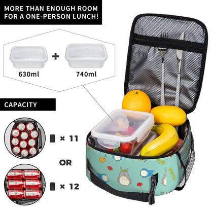 Totoro Miyazaki Anime Insulated Lunch Tote Bag – Portable Thermal Cooler for School & Office