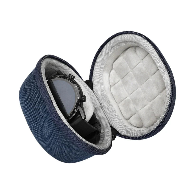 Shock-Resistant Waterproof EVA Watch Storage Box – Portable Single Watch Travel Case with Zipper