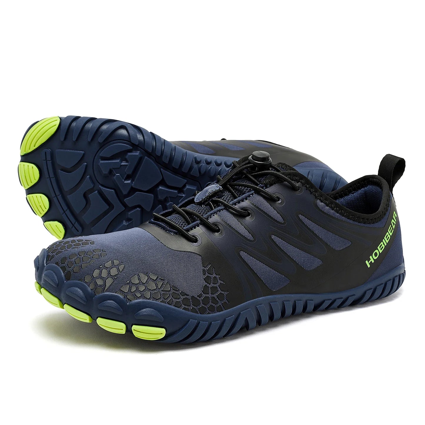 HOBIBEAR Wide Toe Barefoot Shoes – Unisex Artificial Leather Outdoor Walking Sneakers, Zero Drop Minimalist with Elastic Band