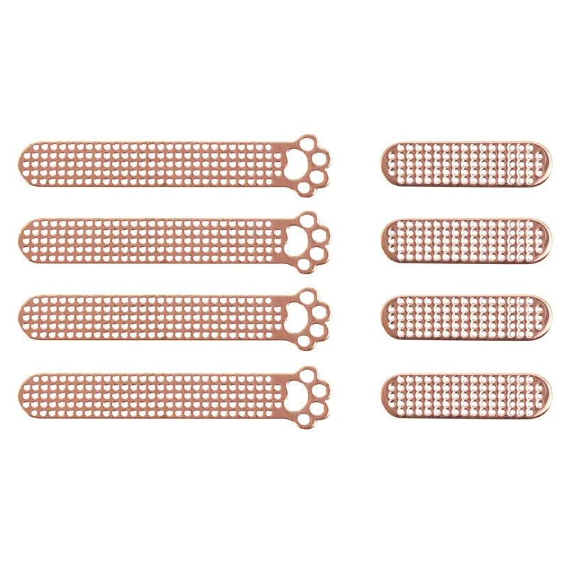 8pcs Cat Paw Styled Phone Dustproof Net Stickers: Metal Mesh Dust Covers for iPhone 12 13 Pro Max - Earpiece Speaker Hole Anti-Dust Solution