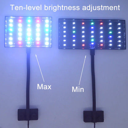 USB Aquarium LED Grow Light – Full Spectrum Fish Tank Lamp with Adjustable Brightness, Timer & 360° Rotatable Dimmable Clip Light