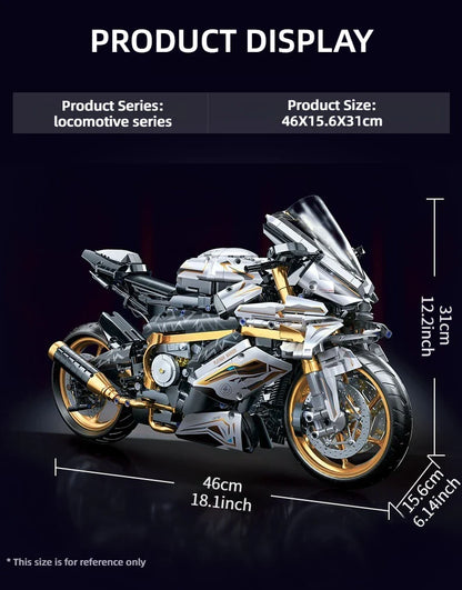 TOYLINX Alloy Motorcycle Building Blocks 2045PCS | Racing Model Toy for Kids & Gift Decoration