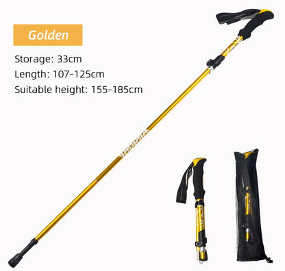 5-Section Foldable Trekking Pole – Portable Hiking Stick for Nordic, Elderly & Camping, Telescopic & Easy to Carry