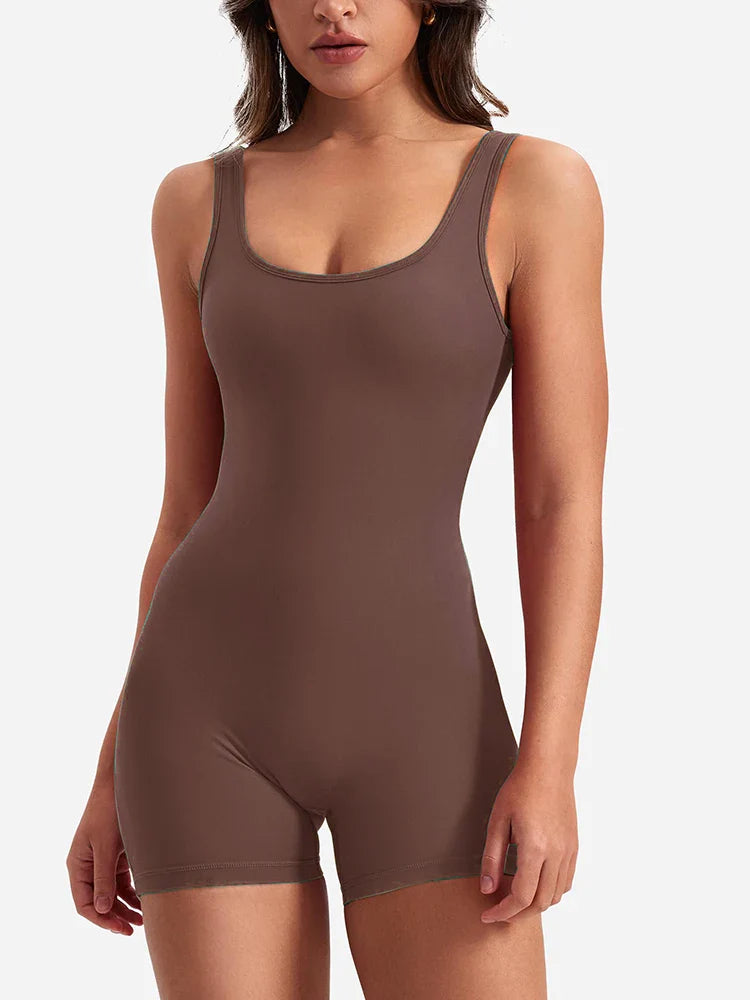 Summer Shoulder Straps One-piece Shorts: Slim Hip Lifting High Waisted Sports Yoga Wear - New and Sexy