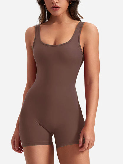 Summer Shoulder Straps One-piece Shorts: Slim Hip Lifting High Waisted Sports Yoga Wear - New and Sexy