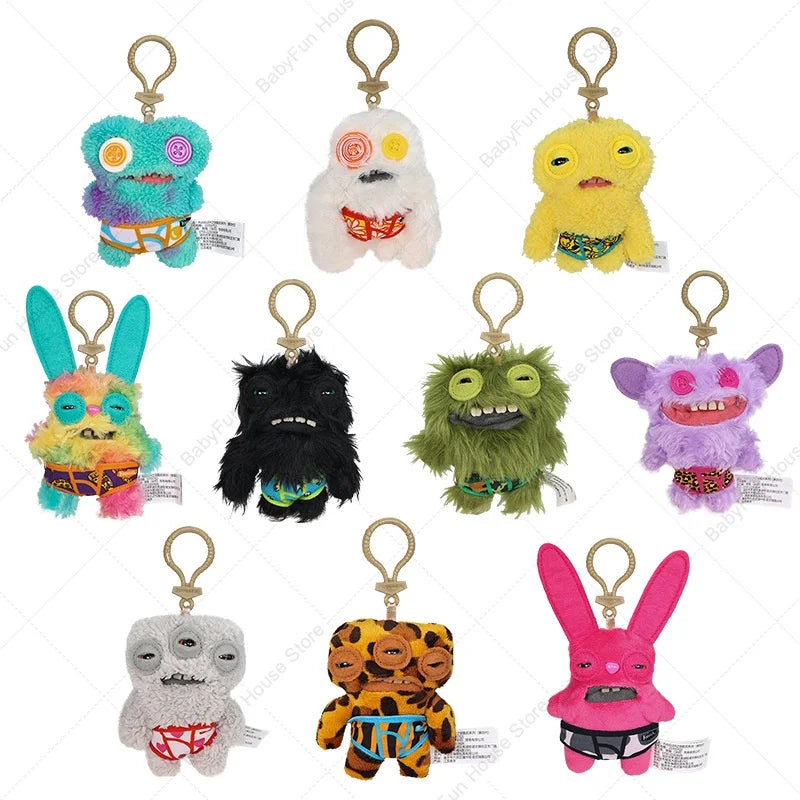 Original Fuggler Ugly Teeth Plush Keychain – Wide-Eyed Monster, Alien & Rabbit Peluche Pendant Toy